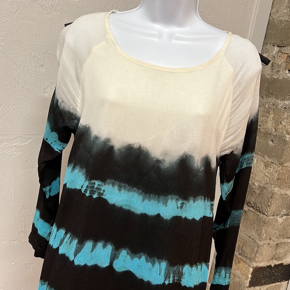 Black and Turquoise Buffalo David Bitton Long Sleeve Dress NWT Size Small